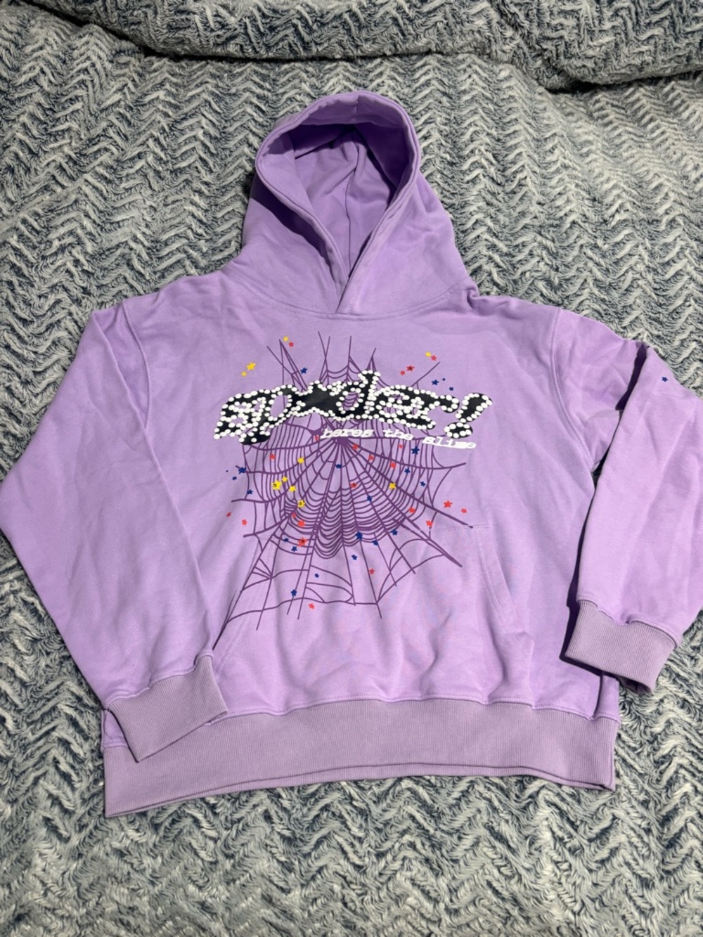 SP5DER- Purple Graphic Logo T‑Shirt